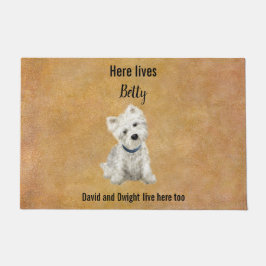 schattige WestieDeurklep Deurmat