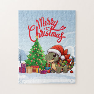 Schattige/whimsical baby kerst stegosaurus legpuzzel