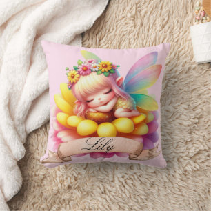 Schattige Whimsical Bloemige Zoete Dromen Slaapfee Kussen