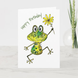 Schattige Whimsical Gelukkige Kikker Kaart
