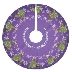 Schattige Whimsical-Giraffes op Paars Kerstboom Rok