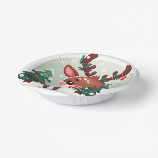 Schattige Whimsical Rendier met gitaar Papieren Kommen (Gebogen)