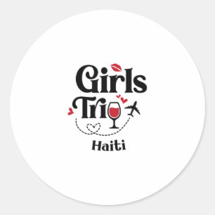 Schattige wijnmeisjesreis Haïti vakantie Ronde Sticker