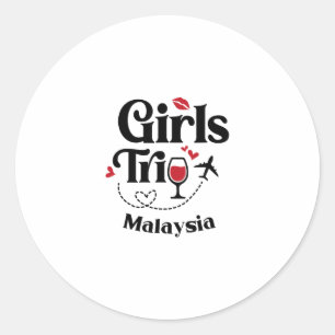 Schattige wijnmeisjesreis Maleisië Vakantie Ronde Sticker