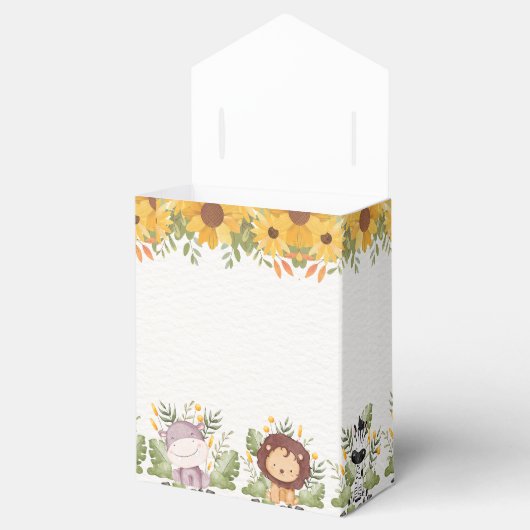 Schattige wild dier in oerwoud verjaardagsfeestje bedankdoosjes (Geopend)