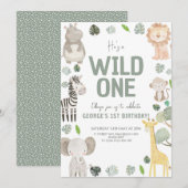 Schattige Wild één genderneutrale verjaardag Kaart (Voorkant / Achterkant)