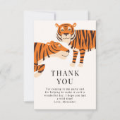 Schattige Wild One Safari Tigers Kids Verjaardag Bedankkaart (Voorkant)