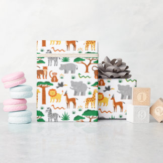 Schattige wilde dieren kinder inpakpapier