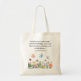 Schattige WildeBloem Vlinder Hans Christian Anders Tote Bag