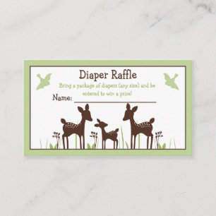 Schattige Willow Deer Family Diaper Raffle Tickets Informatiekaartje