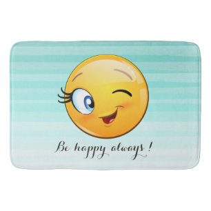 Schattige windenergie Emoji Face-Be altijd gelukki Badmat