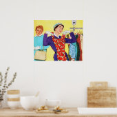 schattige  winkelier poster (Keuken)