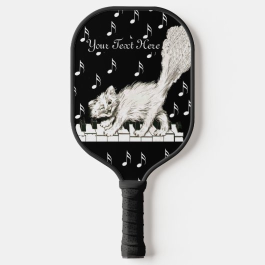 Schattige Winking White Cat op Piano Keys Muziekno Pickleball Paddle (Voorkant)