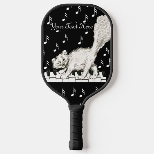 Schattige Winking White Cat op Piano Keys Muziekno Pickleball Paddle (Achterkant)
