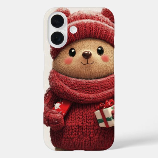 Schattige Winter Beer Kerst Case-Mate iPhone Case (Achterkant)