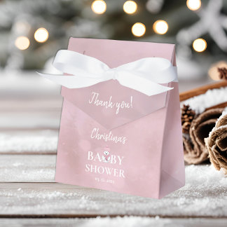 Schattige Winter Beer Roze Baby shower Dank u Bedankdoosjes