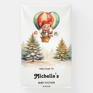 Schattige Winter Beer Woodland Animals Baby shower Spandoek