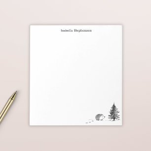 Schattige Winter Egel Handgetekende Gepersonalisee Notitieblok