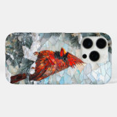 Schattige Winter Kardinaal Bird Faux Glas in lood Case-Mate iPhone Case (Achterkant (horizontaal))