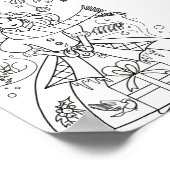 Schattige Winter Kerst Kleurplaat Poster (Hoek)