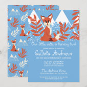 Schattige Winter Oranje Vos Bergen Blad Verjaardag Kaart (Voorkant / Achterkant)