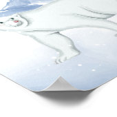 Schattige Winter Polar Beer Arctic Nursery Wall De Poster (Hoek)