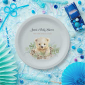 Schattige Winter Polar Beer Blue Boy Baby shower Papieren Bordje (Feest)