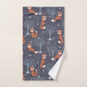Schattige Winter Vossen Bad Handdoek (Handdoek)