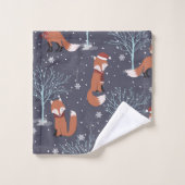 Schattige Winter Vossen Bad Handdoek (Wasdoekje)