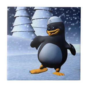 Schattige Winter Zeeman Pinguïn Sneeuw Vakantie Ku Tegeltje