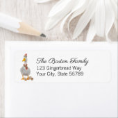 Schattige wintereend retouradreslabel etiket (Insitu)