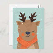 Schattige winterhert briefkaart (Voorkant / Achterkant)