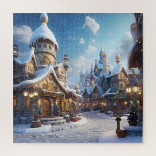 Schattige Winterstad Legpuzzel