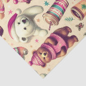 Schattige winterteddybeerpatroon Tissuepapier (Detail)