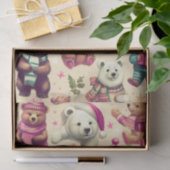 Schattige winterteddybeerpatroon Tissuepapier (Geschenk)