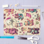 Schattige winterteddybeerpatroon Tissuepapier (Craft)