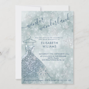 Schattige winterwonderland bokeh lief 16 invitat kaart