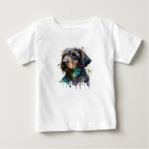 Schattige Wirehaire Dachshund Puppy Waterverf Art