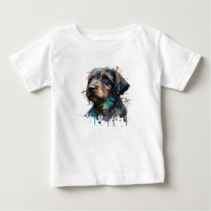 Schattige Wirehaire Dachshund Puppy Waterverf Art