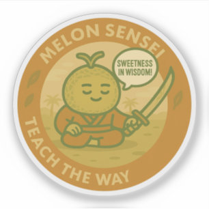 Schattige Wisdom Melon Japanse Sensei  Sticker