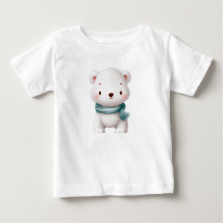 Schattige Wit Beer Baby T-shirt, Winter Baby showe