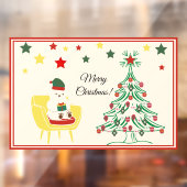 Schattige Wit Beer Vrolijk kerstfeest Raamsticker (Vel 2)