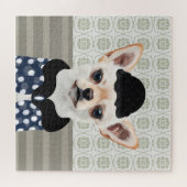 Schattige wit Chihuahua hondenportret Legpuzzel (Horizontaal)