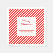 Schattige wit en rood gestreept servet (Voorkant)