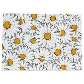 Schattige Wit Geel Daisies Floral Art Pattern Groot Cadeauzakje (Achterkant)