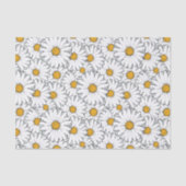 Schattige Wit Geel Daisies Floral Art Pattern Tissuepapier (Voorkant)