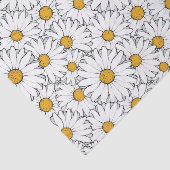 Schattige Wit Geel Daisies Floral Art Pattern Tissuepapier (Detail)