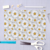 Schattige Wit Geel Daisies Floral Art Pattern Tissuepapier (Craft)
