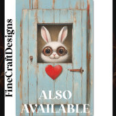 Schattige Wit Konijn & Rode Liefde Hart BX8 Decoup Tissuepapier