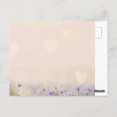 Schattige Wit Paard Paarse Bloem Vrouwelijk Chic Briefkaart (Achterkant)